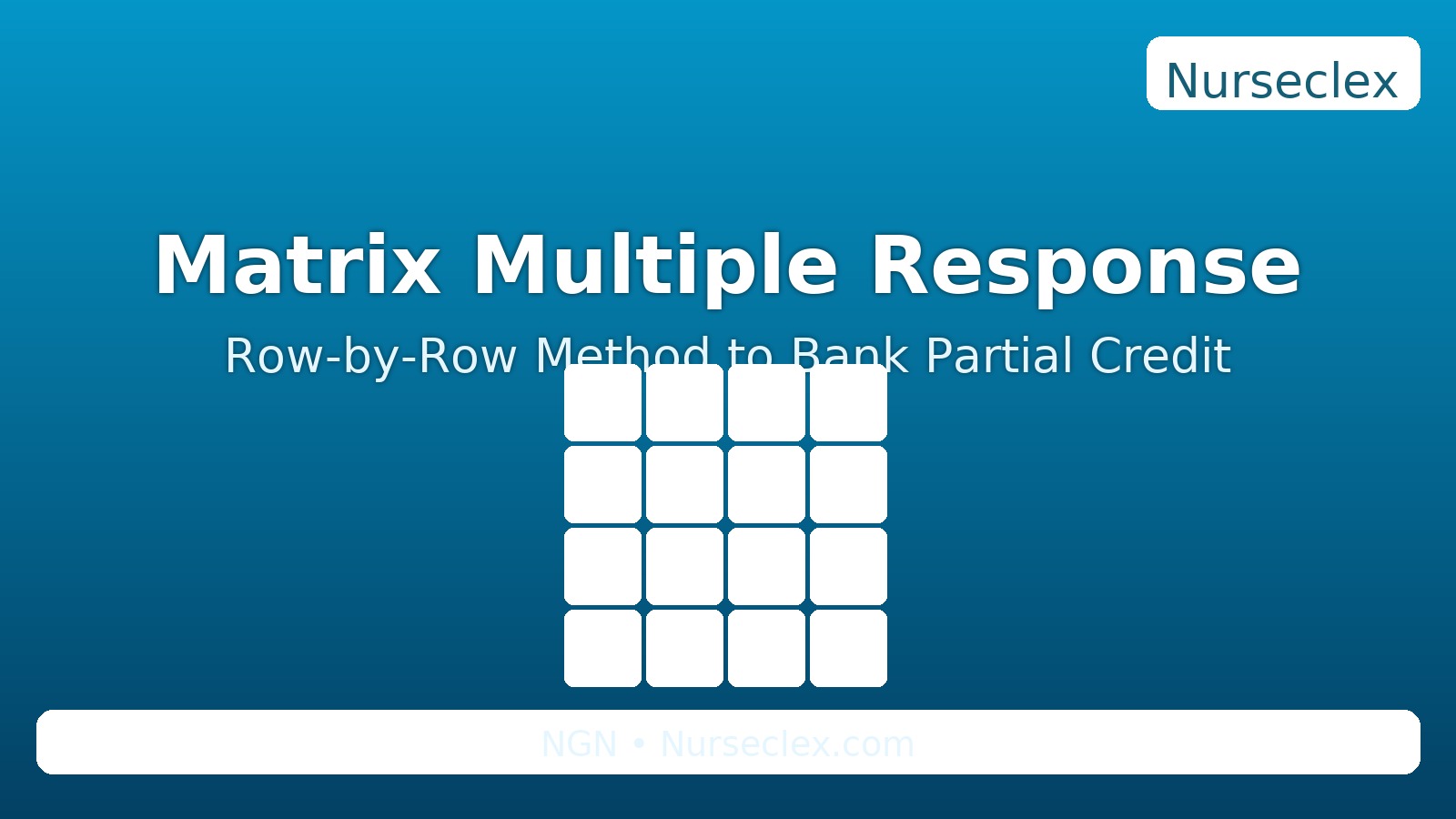 Matrix Multiple Response: Row-by-Row Strategy (Bank Partial Credit)